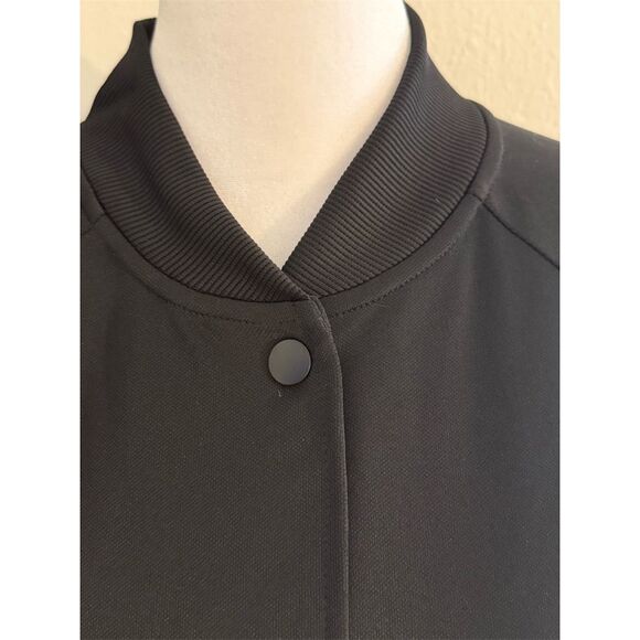 Adidas women’s M Black Varsity Track Jacket Snap Button Casual - Picture 8 of 9